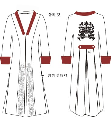 개인 제작 의뢰 디자인 퓨전 한복 제작과정