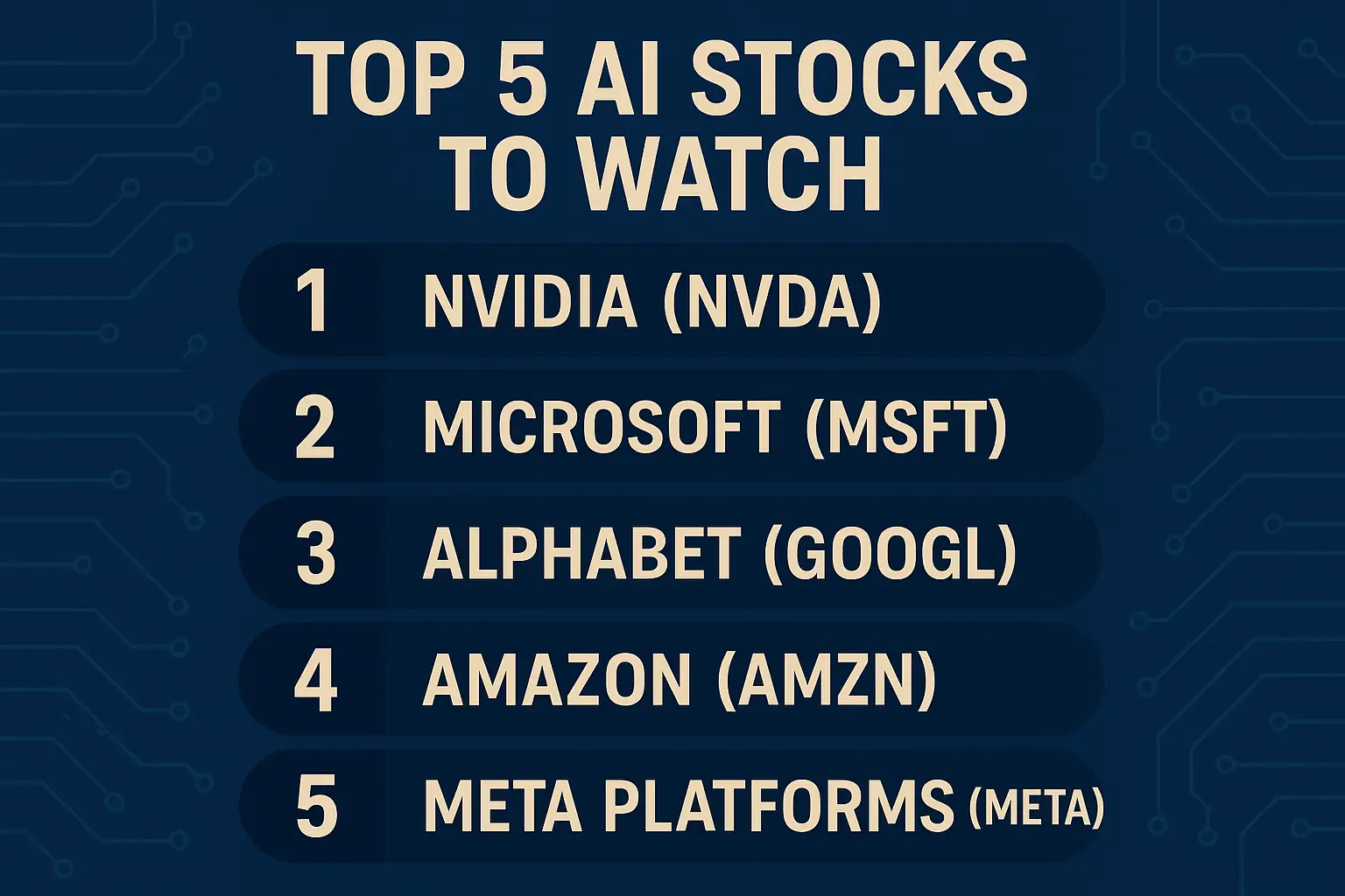 Top 5 AI stocks to watch